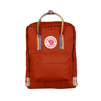 Рюкзак Канкен красный с радужными ручками спереди