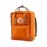 Оранжевый рюкзак Канкен с радужными ручками сбоку
