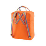 Оранжевый рюкзак Канкен с радужными ручками сзади